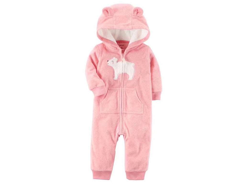 سرهمی کرکی کلاهدار دخترانه صورتی رنگ کارترز carters