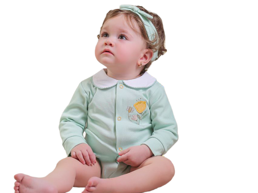 بادی آستین بلند نوزادی دخترانه طرح فلورا نی نی سان nini sun