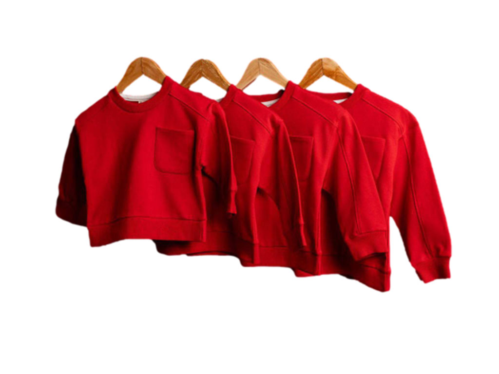 بلوز آستین بلند دورس نوزاد و کودک رنگ قرمز یلدایی بشیر Bashir