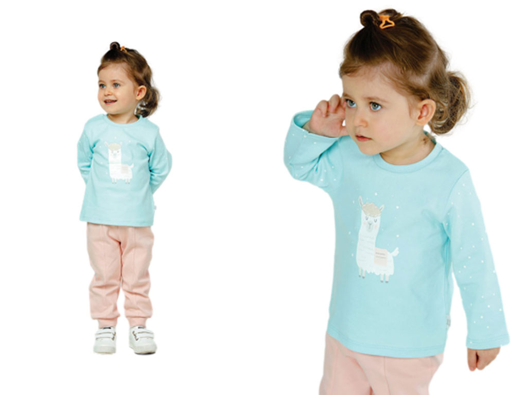 بلوز و شلوار نوزاد و کودک دخترانه طرح لاما لاوی داوی loveydovey