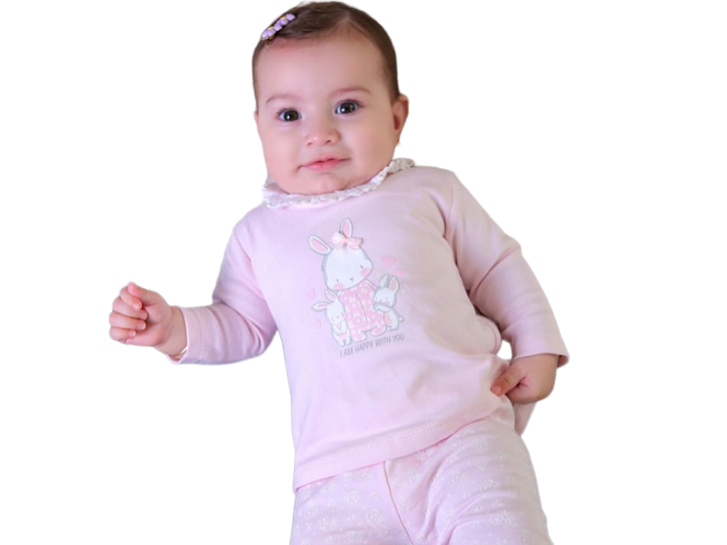 تونیک آستین بلند نوزادی دخترانه طرح خرگوش بانی نی نی سان nini sun