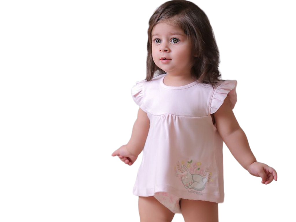 تونیک سارافون  نوزادی دخترانه طرح خرگوش بانی نی نی سان nini sun