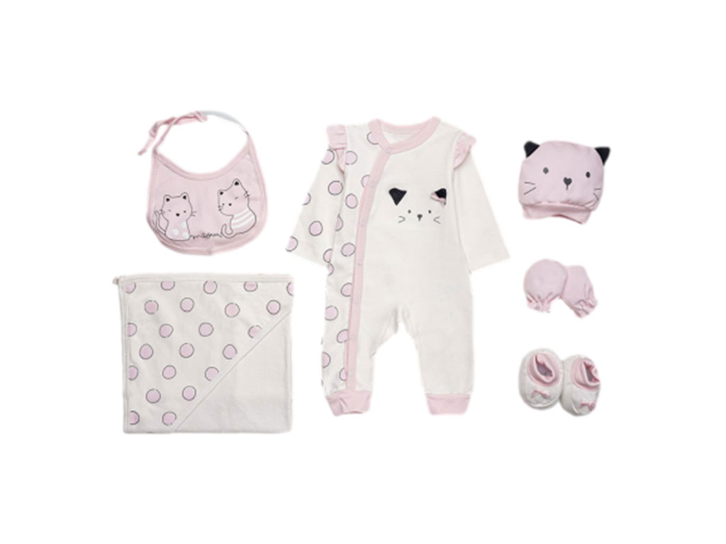 ست 7 تکه بیمارستانی نوزادی دخترانه پاپو papo