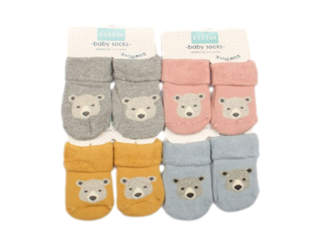 جوراب حوله ای استپ دار نوزادی 6-0 ماه Bobowa
