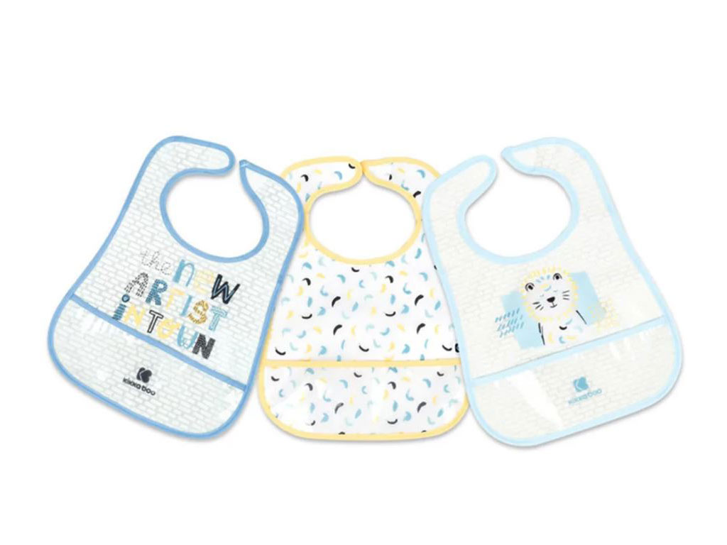 پیش بند چسبی جیب دار و ضد آب نوزادی پسرانه kikkaboo