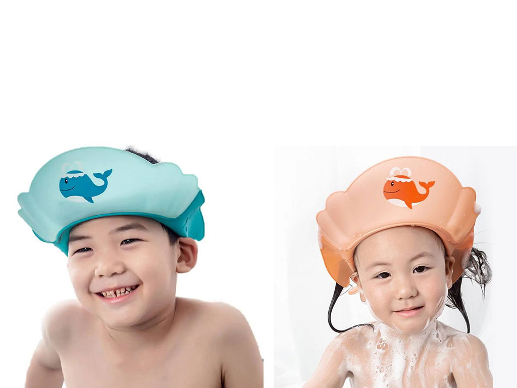 کلاه محافظ حمام نوزاد و کودک سیلیکونی طرح وال