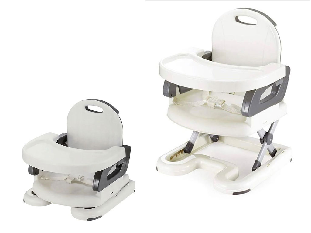 صندلی غذای کودک پرتابل طوسی رنگ مدل بوستر ماستلا mastela