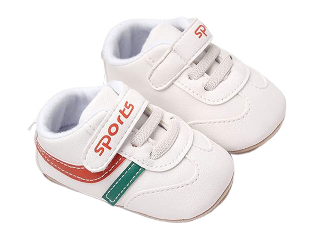 پاپوش استپ دار نوزادی سفید رنگ طرح sports