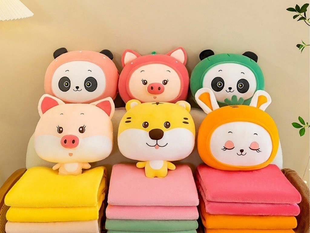 ست پتو و بالشت عروسکی (رنگ پتو متغیر)