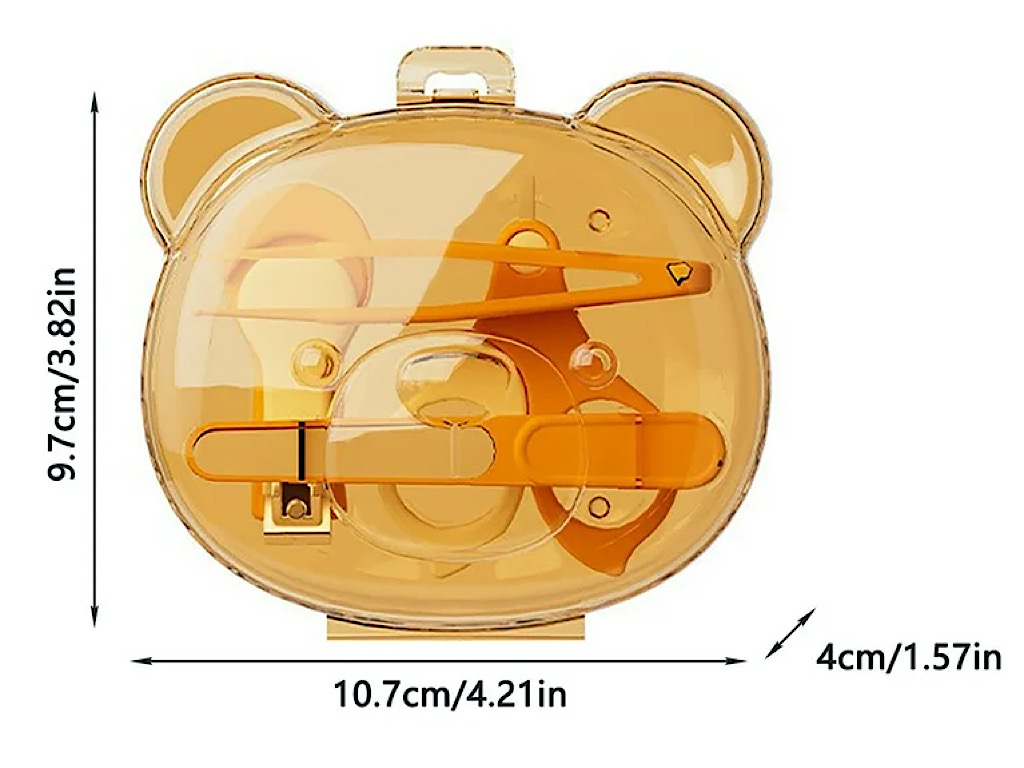 ست ناخنگیر 4 تکه قاب دار نوزادی طرح خرس تدی  