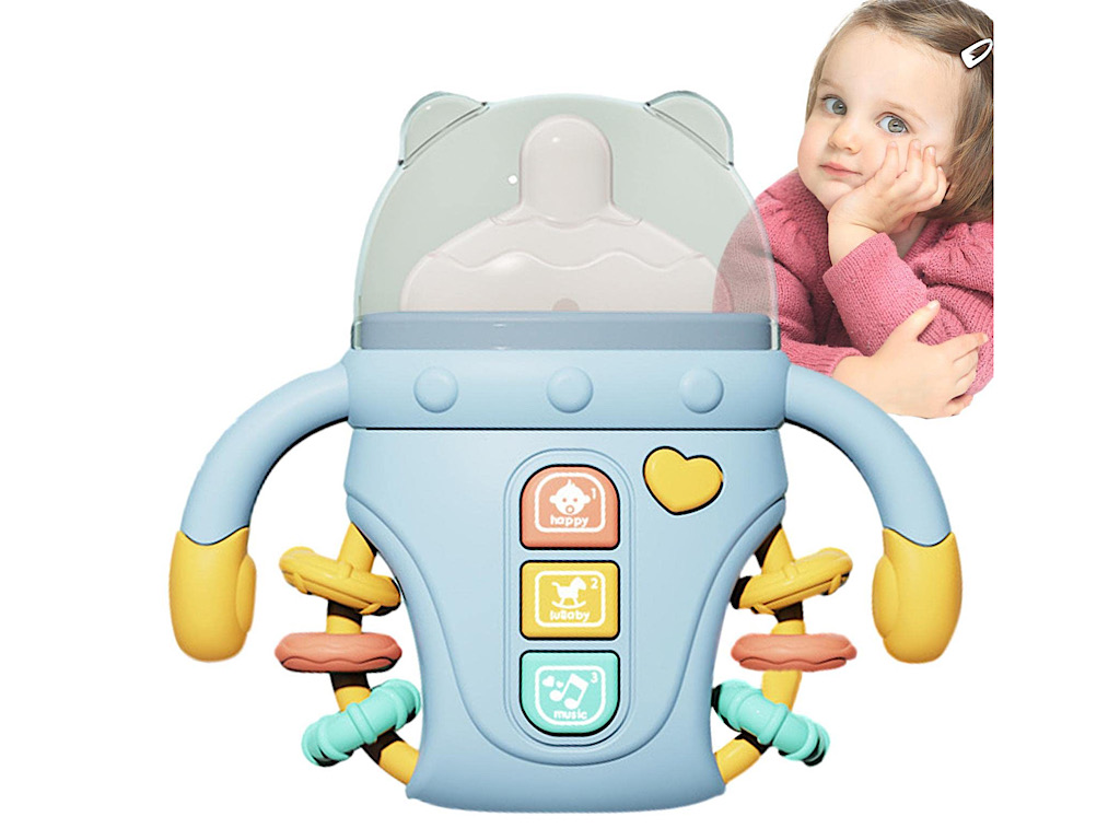 شیشه شیر موزیکال دندانگیر دار چراغدار  اسباب بازی puzzle baby