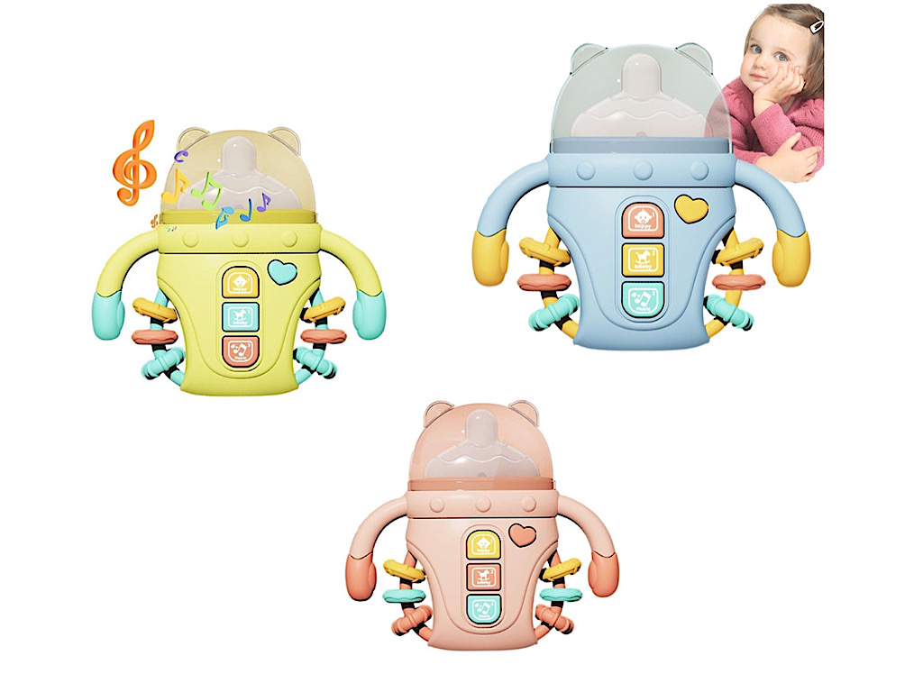 شیشه شیر موزیکال دندانگیر دار چراغدار  اسباب بازی puzzle baby