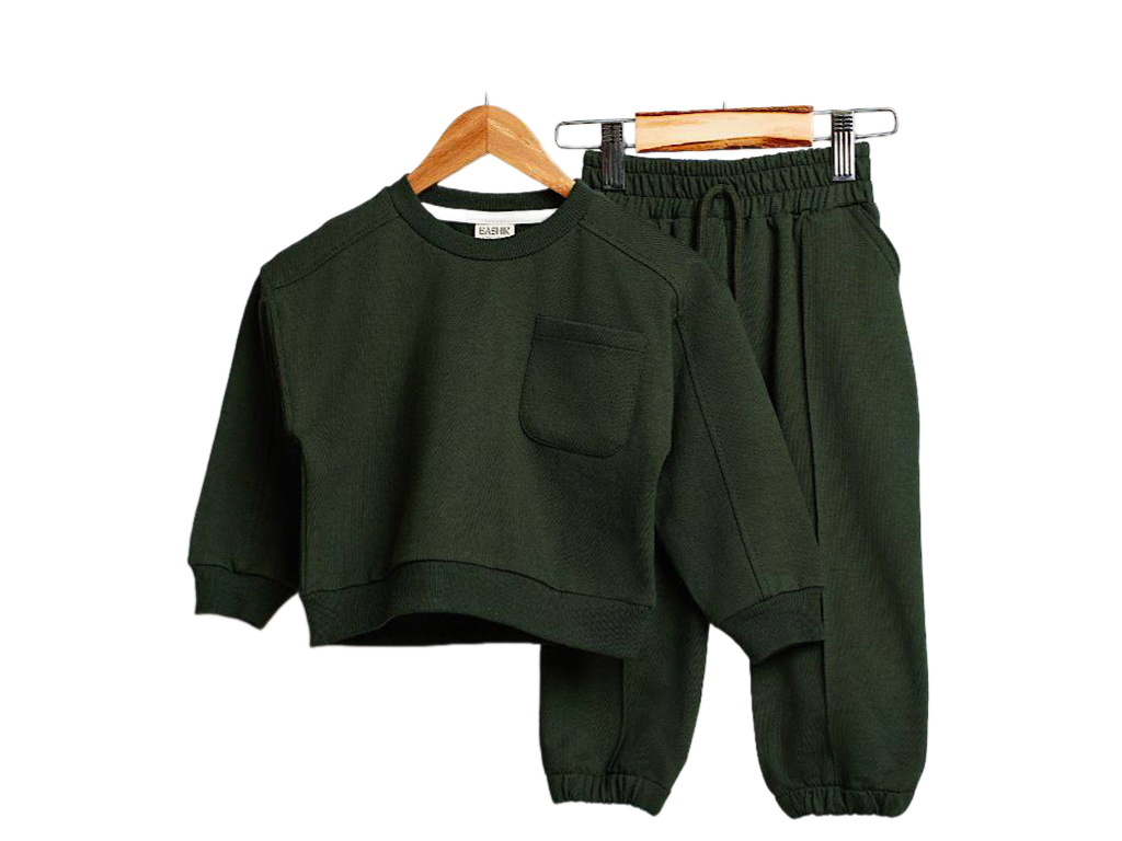 ست بلوز و شلوار دورس نوزاد و کودک یشمی رنگ بشیر BASHIR