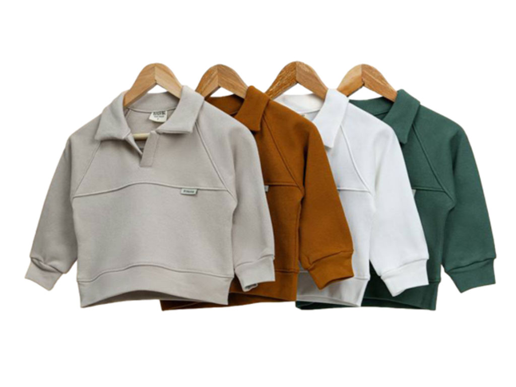 بلوز آستین بلند پسرانه 24-18 ماه یقه دار بشیر BASHIR