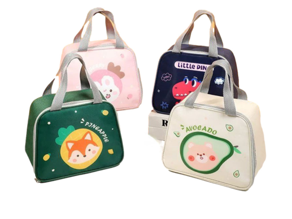 کیف ظرف غذای زیپی دارای بند دستی طرح دار کودک