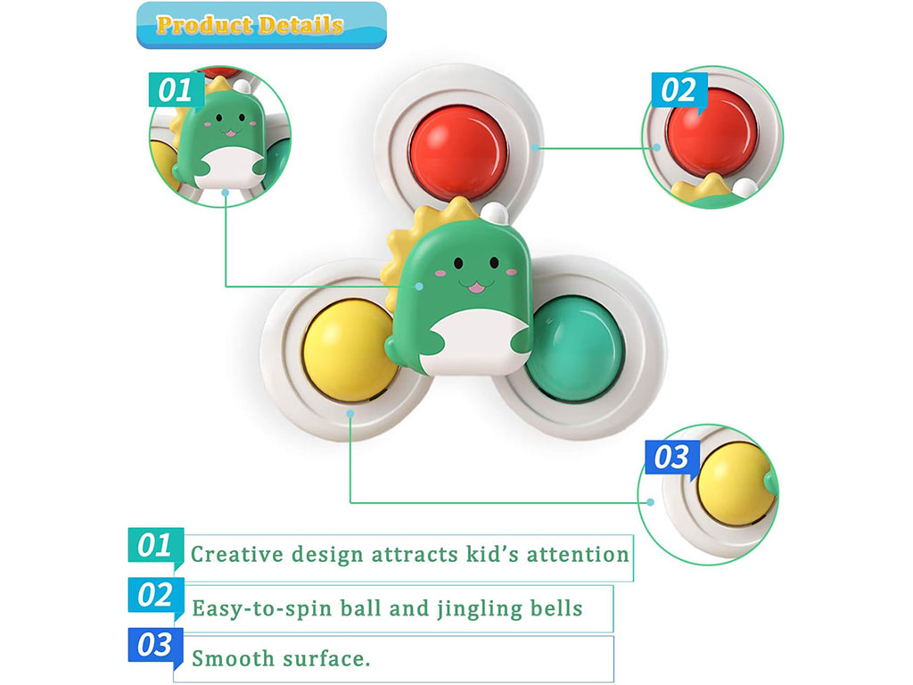اسپینر جغجغه ای چسبان 3 عددی اسباب بازی