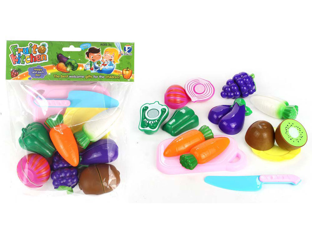 ست سبزیجات و میوه های برشی به همراه سینی اسباب بازی