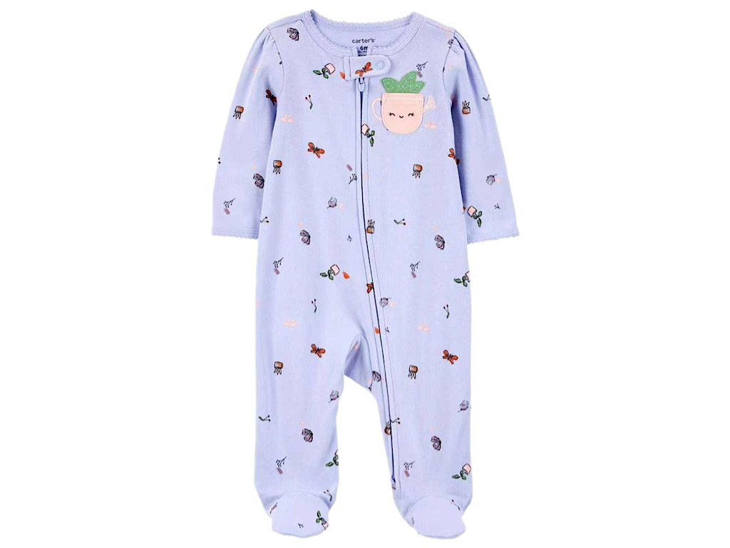 سرهمی جوراب دار نوزادی دخترانه طرح گلدوزی شده گلدان کارترز Carters