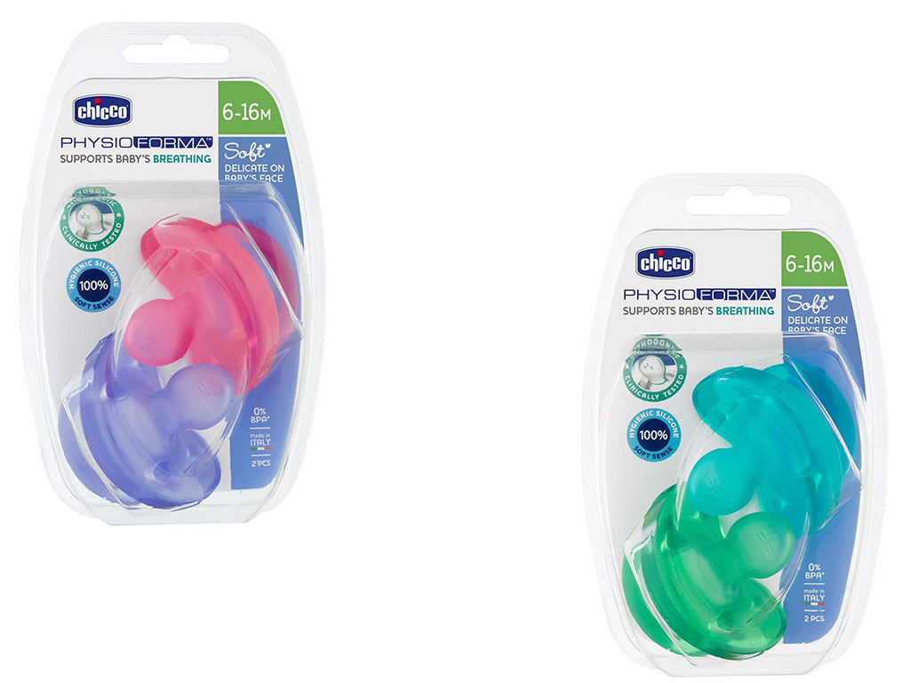 پستانک سیلیکونی ارتودنسی 2 عددی مدل فیزیو سافت 6 الی 16 ماه چیکو CHICCO