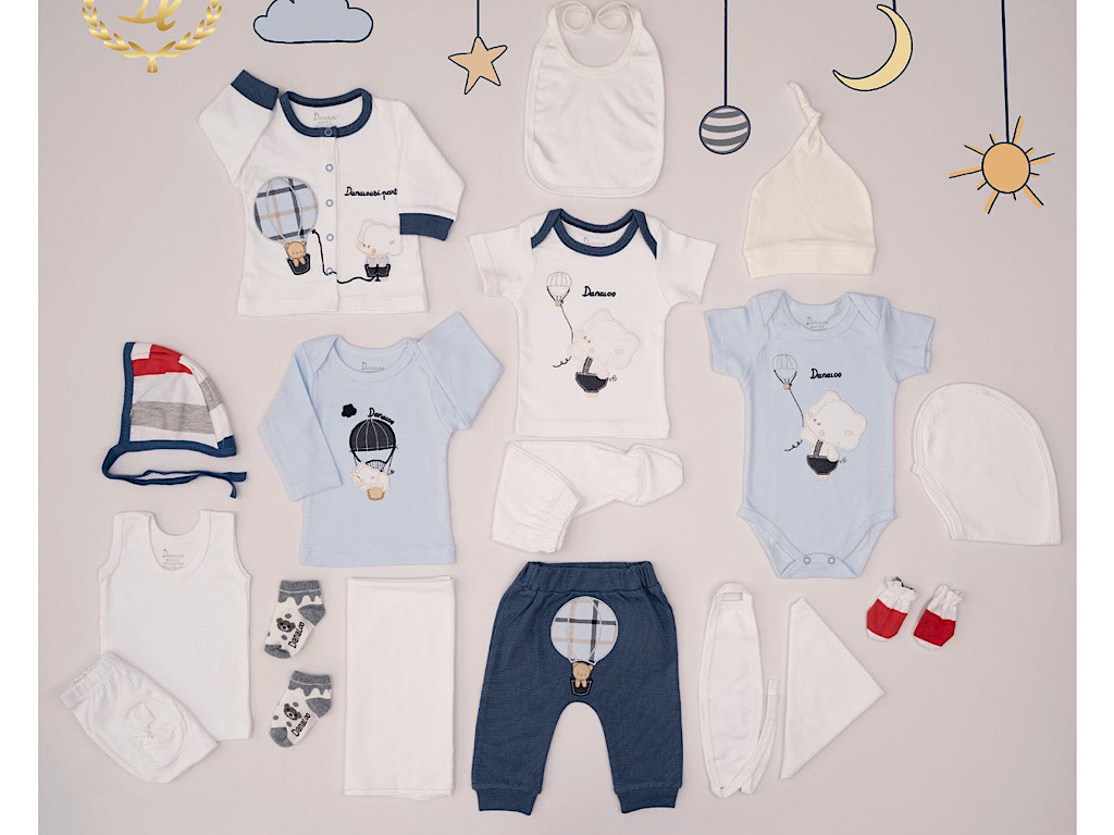 ست بیمارستانی 17 تکه نوزادی پسرانه طرح فیل و بالون دانالو Danaloo