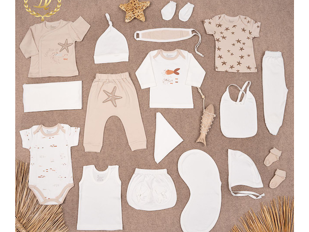 ست بیمارستانی 17 تکه نوزادی دخترانه طرح ستاره دریایی دانالو Danaloo