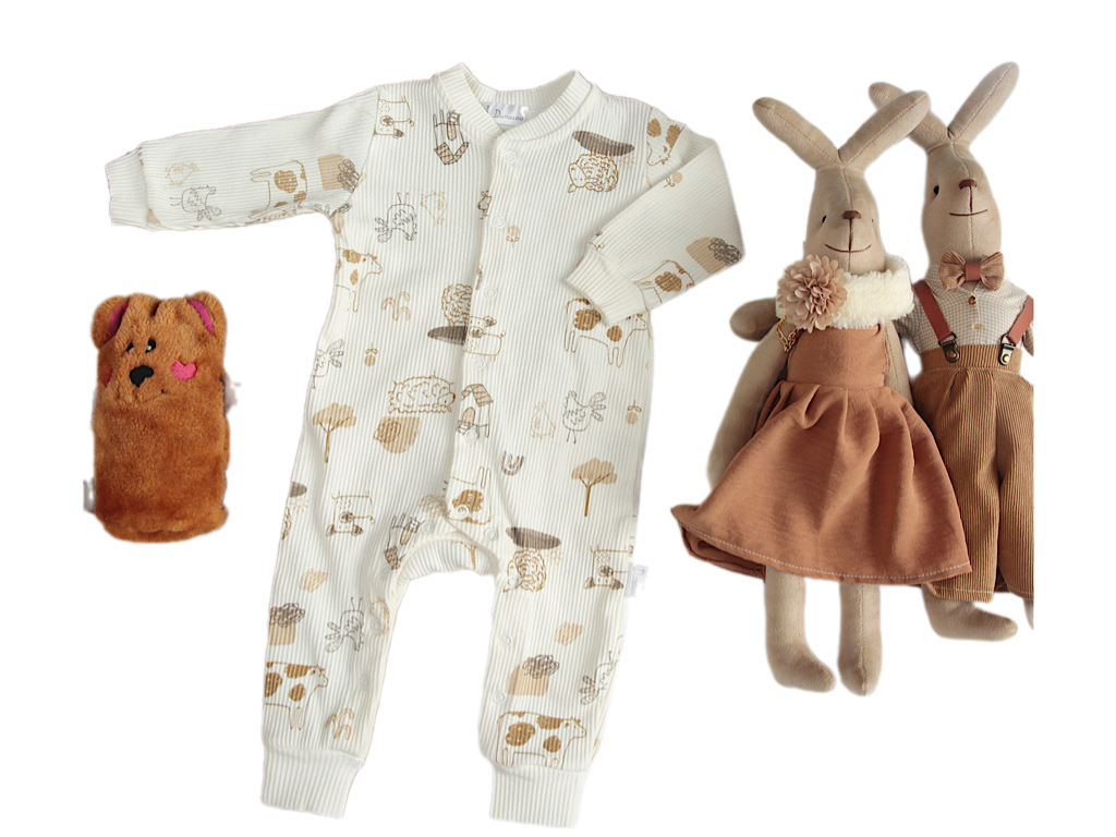 سرهمی نوزادی پسرانه طرح کلبه حیوانات دانالو danaloo