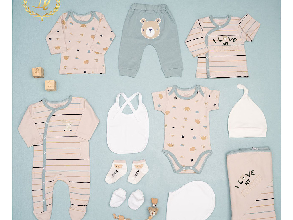 ست بیمارستانی 13 تکه نوزادی طرح خرس و کاج دانالو Danaloo
