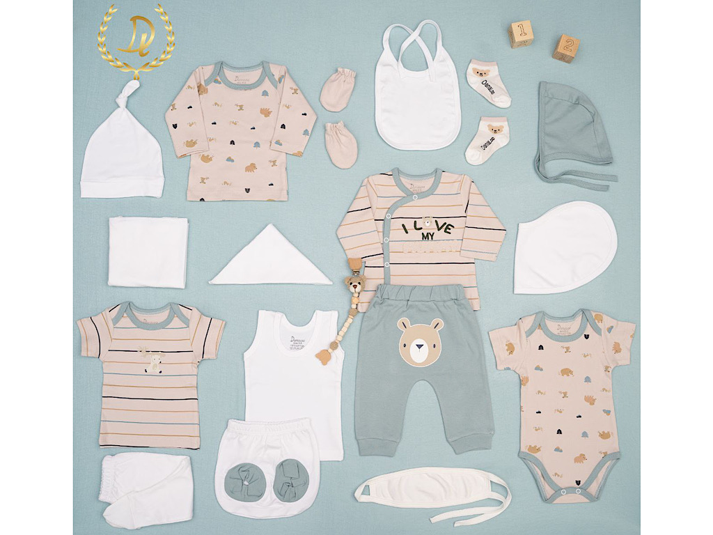 ست بیمارستانی 19 تکه نوزادی پسرانه طرح خرس و کاج دانالو Danaloo