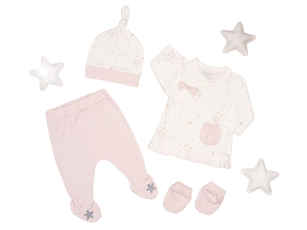 ست بیمارستانی 4 تکه نوزادی طرح خرس و ابر  دانالو Danaloo