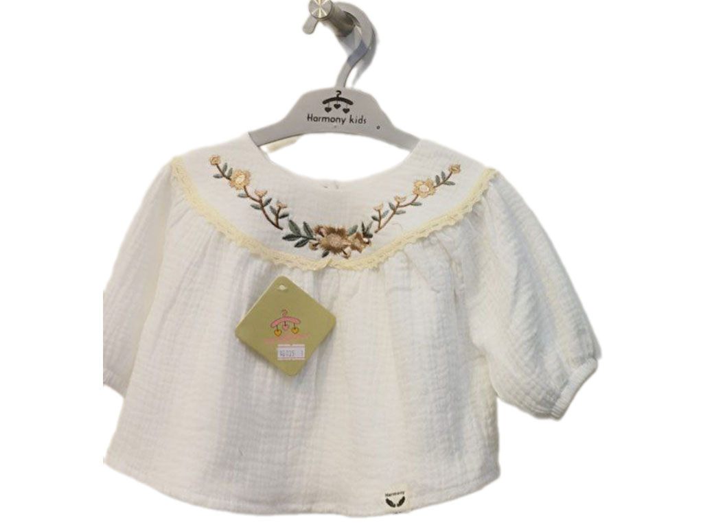 تونیک سارافون گلدوزی شده نوزاد و کودک رنگ سفید