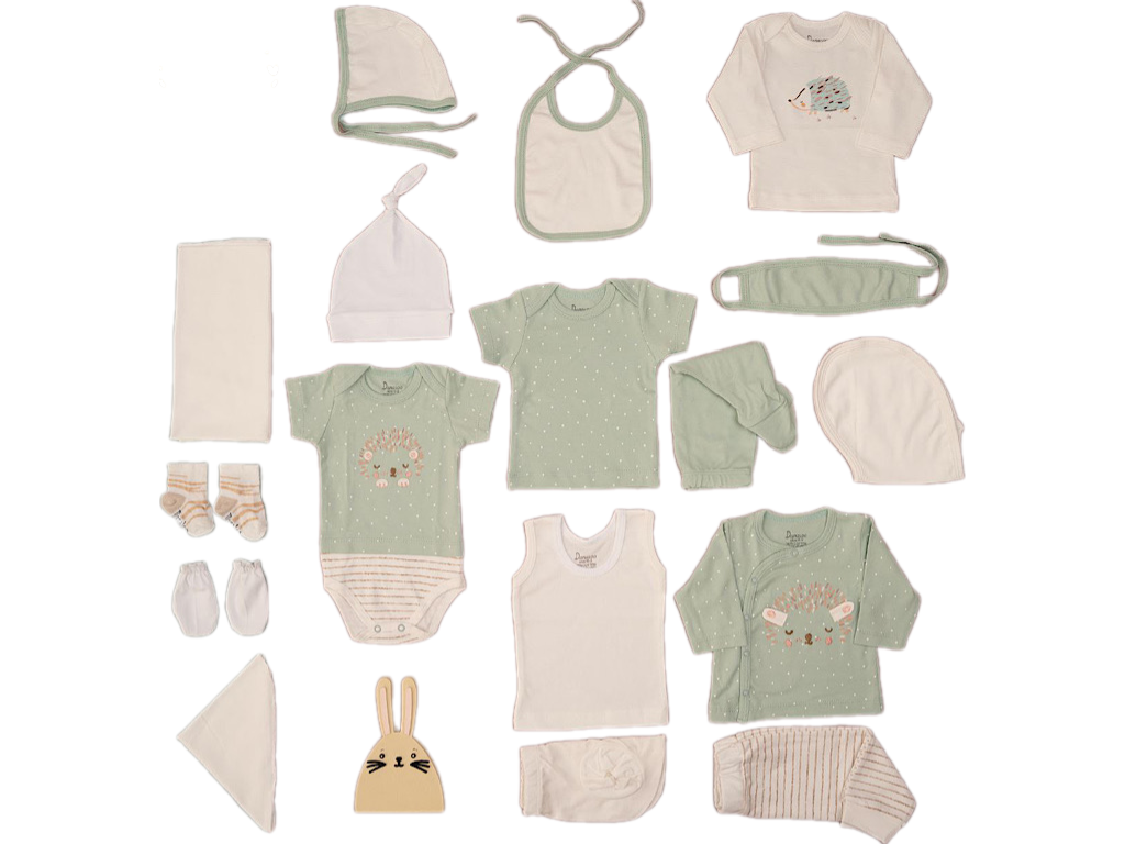 ست بیمارستانی 17 تکه نوزادی دخترانه طرح خارپشت و راه  دانالو Danaloo