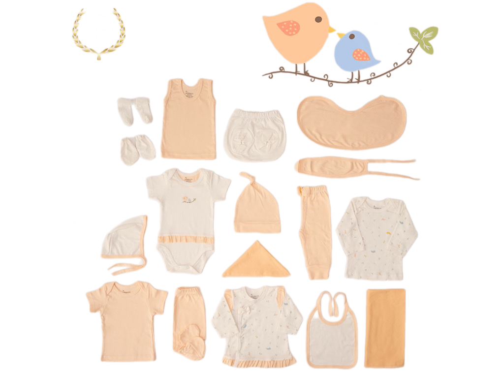 ست بیمارستانی 17 تکه نوزادی دخترانه طرح گنجشک دانالو Danaloo