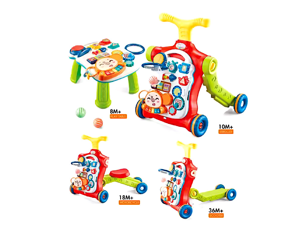 واکر موزیکال و میز بازی و اسکوتر 5  کاره کودک اسباب بازی