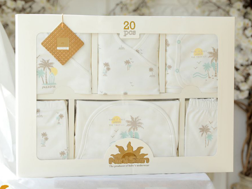 ست بیمارستانی 20 تکه طرح نخل  نی نی سان nini sun