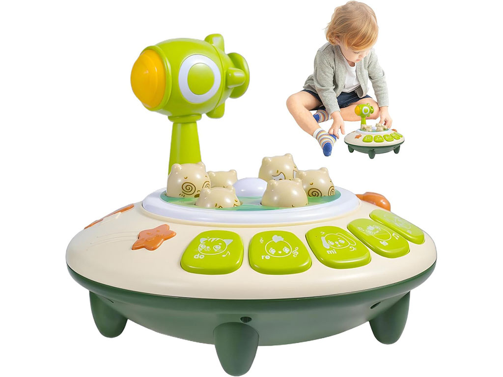 بازی چکشی موزیکال و چرغ دار مدل سفینه اسباب بازی