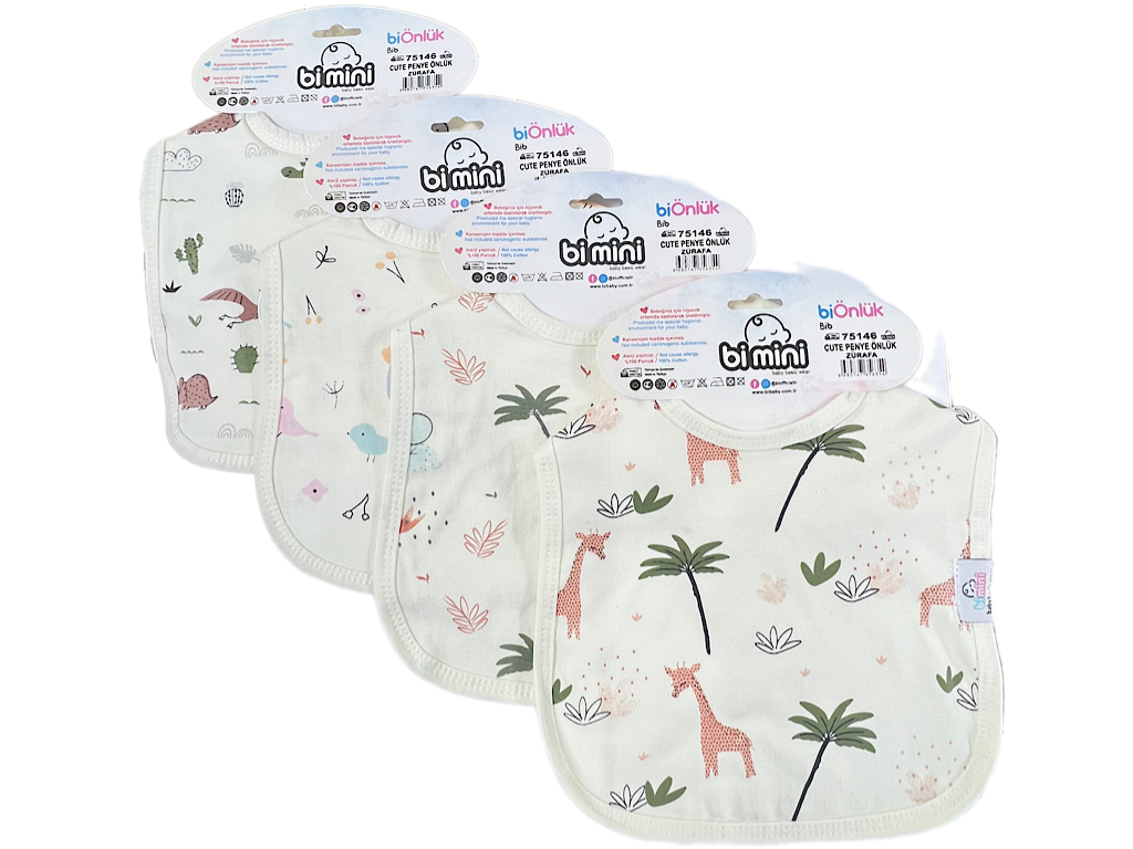 پیشبند طرح دار نوزادی دکمه دار bimini