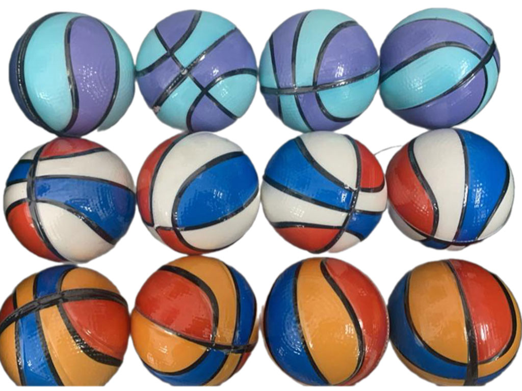 توپ بسکتبال اسفنجی چند رنگ (سایز کوچک)