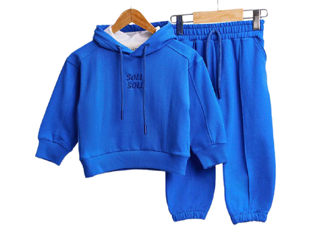 ست هودی و شلوار دورس دو نخ رنگ آبی soll soll بشیر Bashir