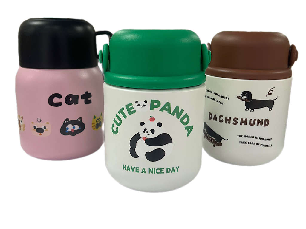 فلاسک غذا داخل استیل به همراه قاشق حجم 500 ML طرح  حیوانات