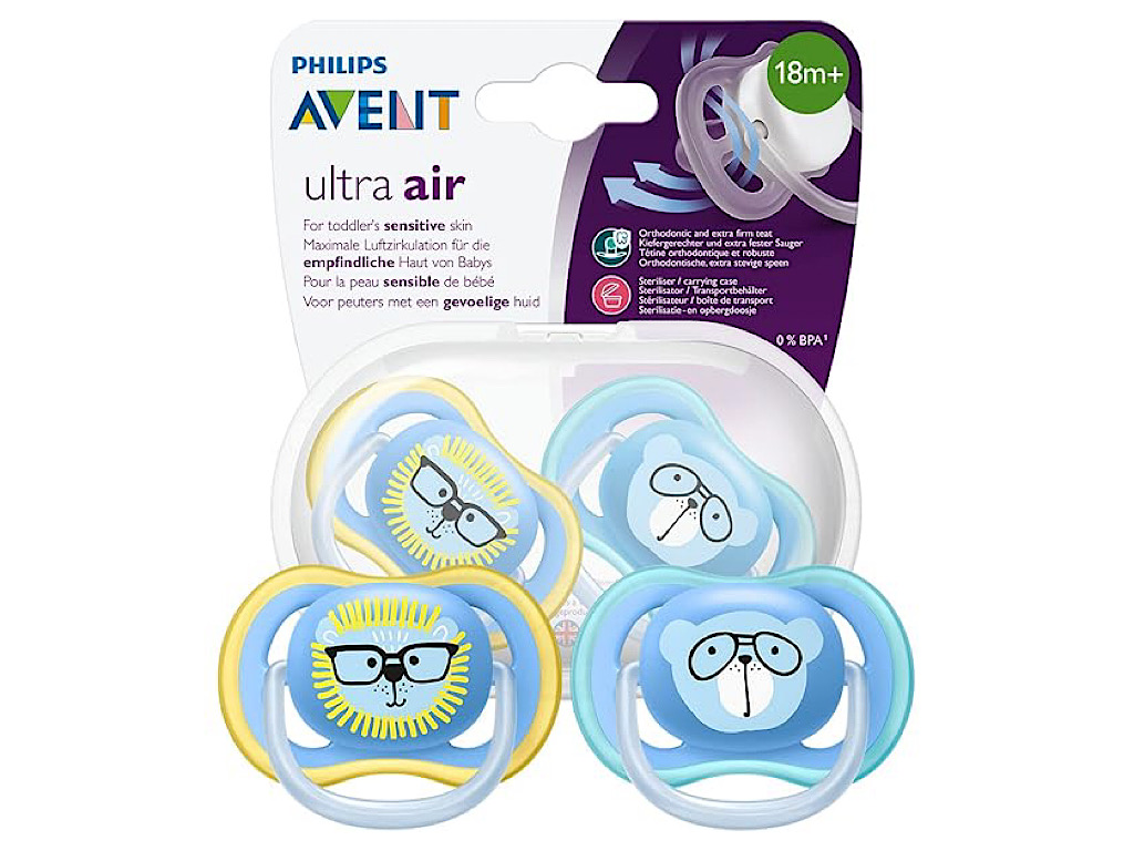 پستانک ارتودنسی دو عددی نوزادی +18 ماه مدل ultra air فیلیپس اونت philips avent