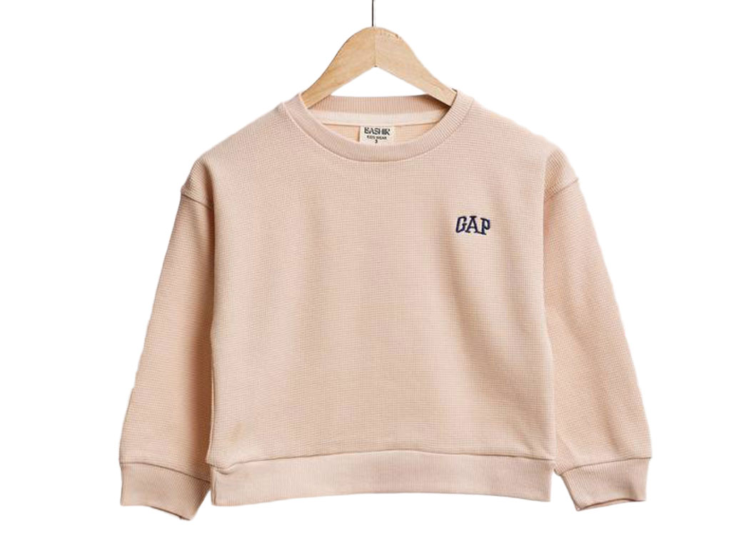 بلوز آستین بلند بیسکویتی نوزادی رنگ کرم روشن بشیر Bashir