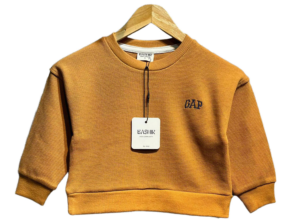 بلوز آستین بلند بیسکویتی نوزادی رنگ آجری بشیر Bashir