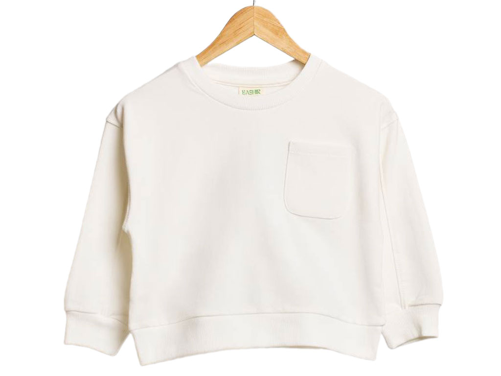 بلوز آستین بلند دورس نوزادی رنگ شیری بشیر Bashir