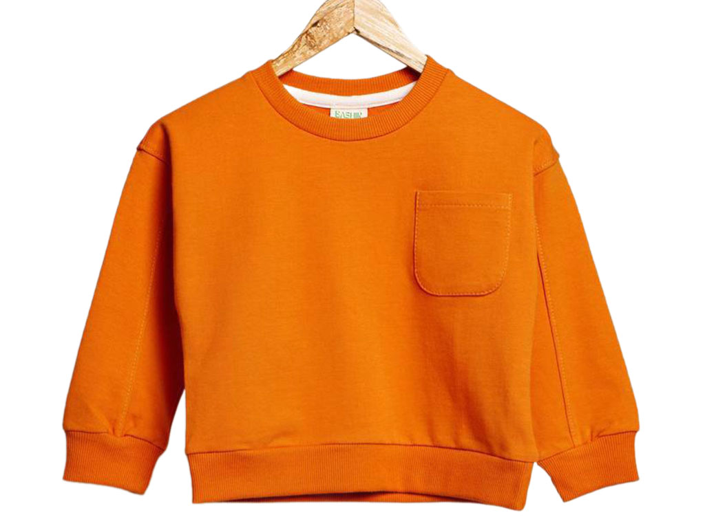 بلوز آستین بلند دورس نوزادی رنگ نارنجی بشیر Bashir