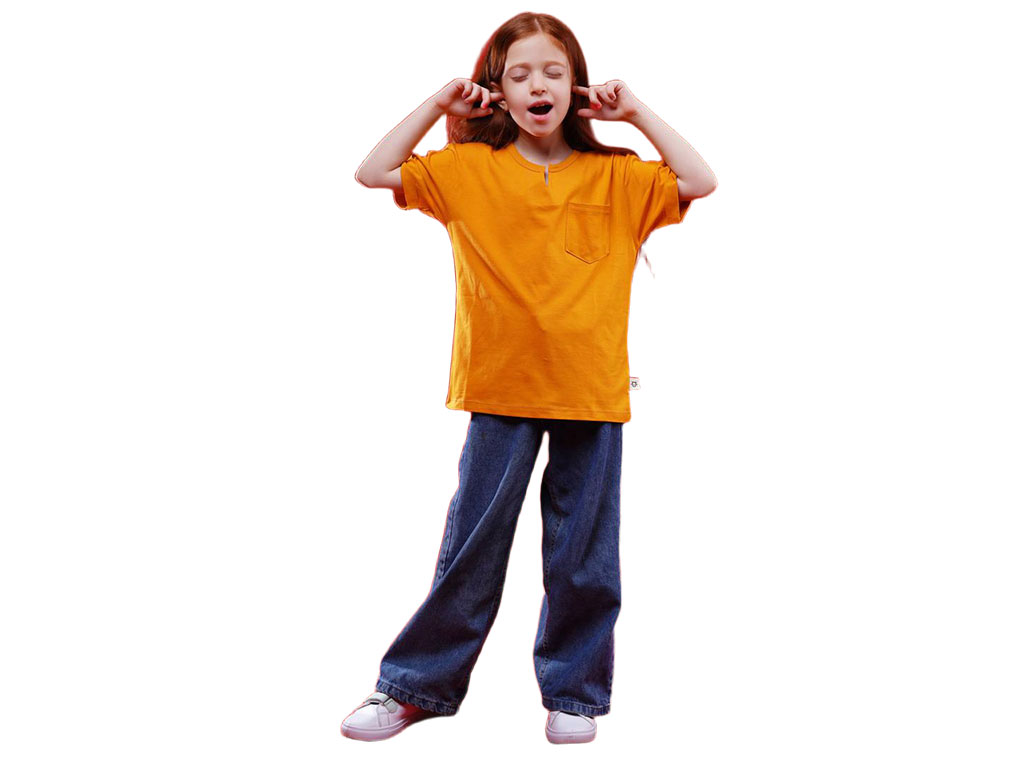 تیشرت یقه کوبایی رنگ نارنجی بامشی bamshi