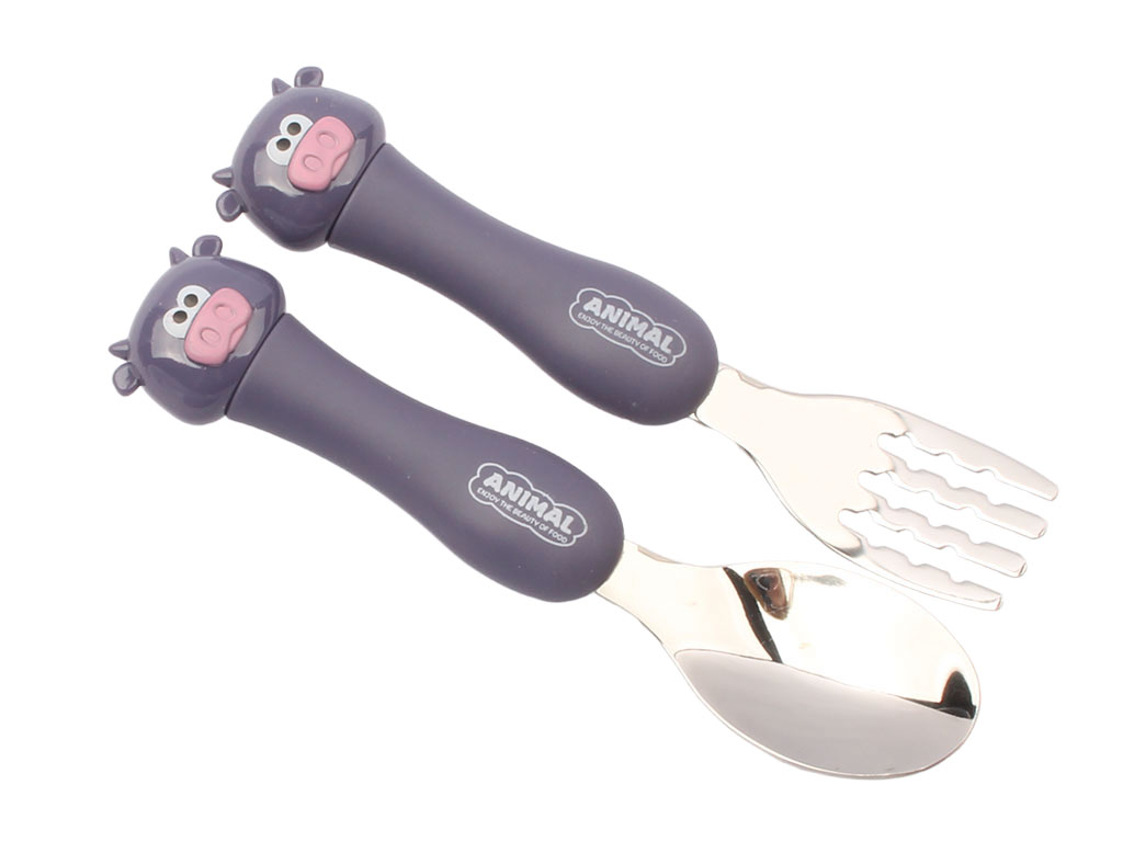 ست قاشق و چنگال کودک طرح حیوانات