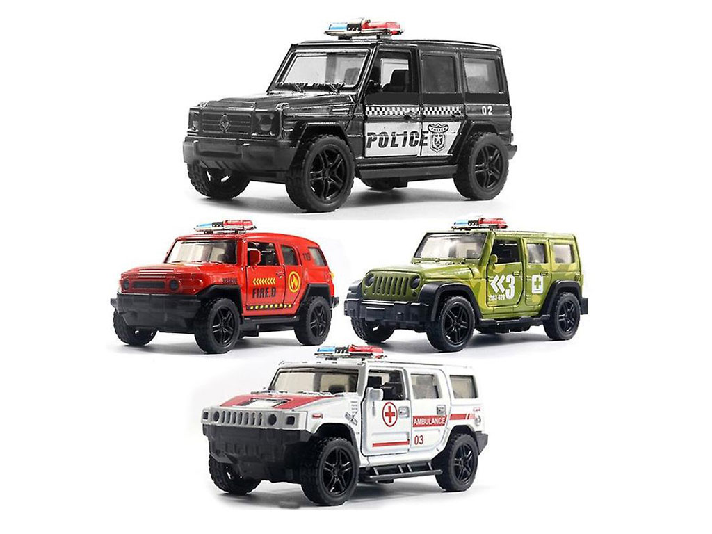 ماشین شاسی بلند فلزی عقب کش و موزیکال اسباب بازی