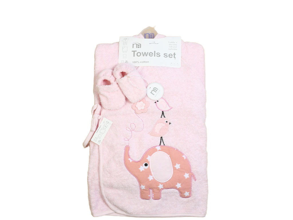 ست حوله نوزادی دخترانه 5 تکه مدل کیمونویی مادرکر mother care
