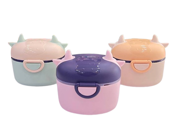 ظرف انبار غذا و شیر خشک پیمانه دار ضد رطوبت با حجم 230 گرم طرح گاو