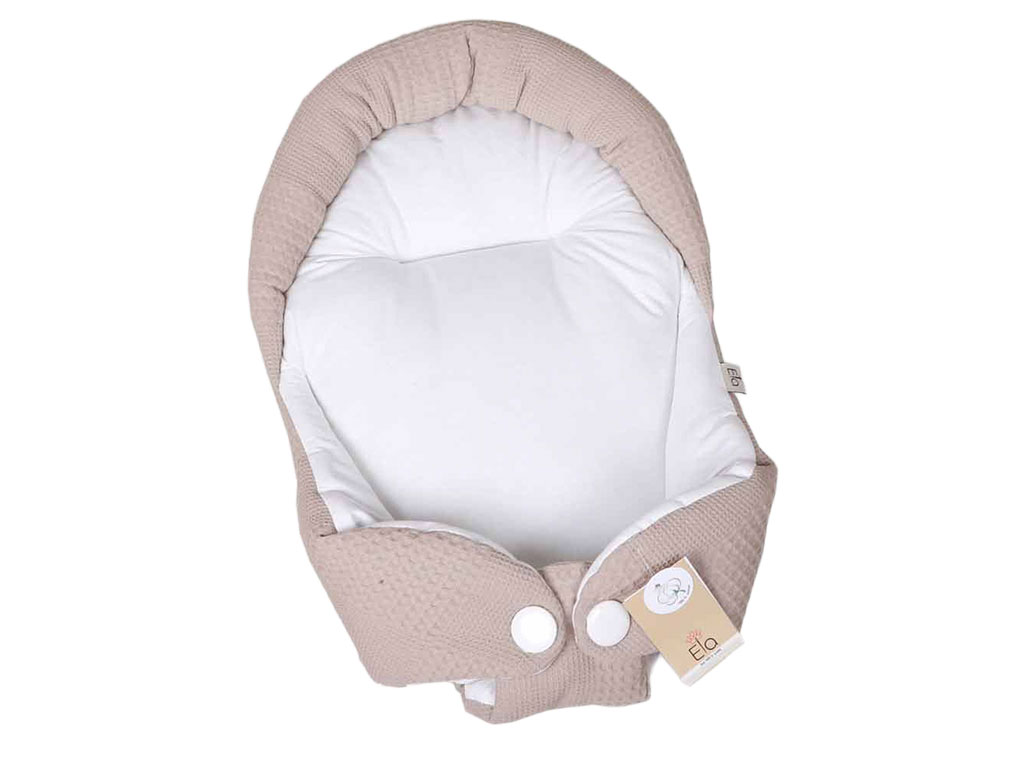 قنداق سوئیسی (آغوش گیر) نوزادی سفید-نسکافه ای الا ELA